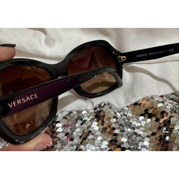 Versace Sunglasses Black  Oversized Bling- Crystal/rhinestone  VE4183B Designer main image 9